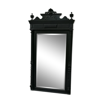 Miroir trumeau en bois noirci 19eme