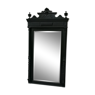 Trumeau mirror in blackened wood 19th
