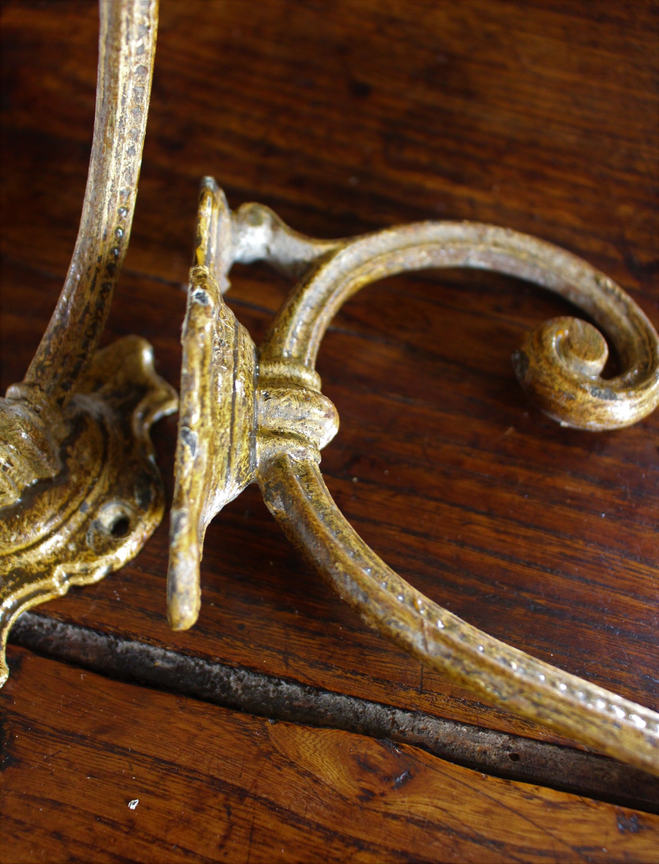 Pair coat rack metal rockery double round hook + hook