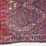 Berber carpet beni ourain wool with purple background patterns diamonds, circa 1950 177x284 cm