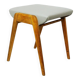 Austrian Stacking Stool in Beech and Grey Leather from the Mid-Century by Franz Schuster