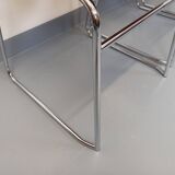 4 vintage sleigh chairs from the 70s, in designer chrome metal