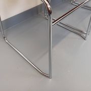 4 vintage sleigh chairs from the 70s, in designer chrome metal