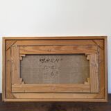 Mid-Century Modern Swedish "Assemble", Vintage Figurative Oil Painting, Framed