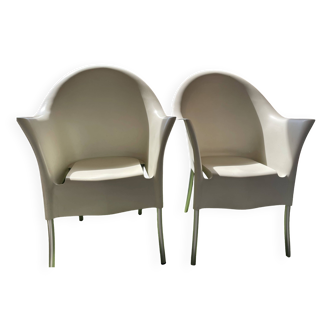 Pair of Philippe Starck armchairs Lord Yo model made in Italy design