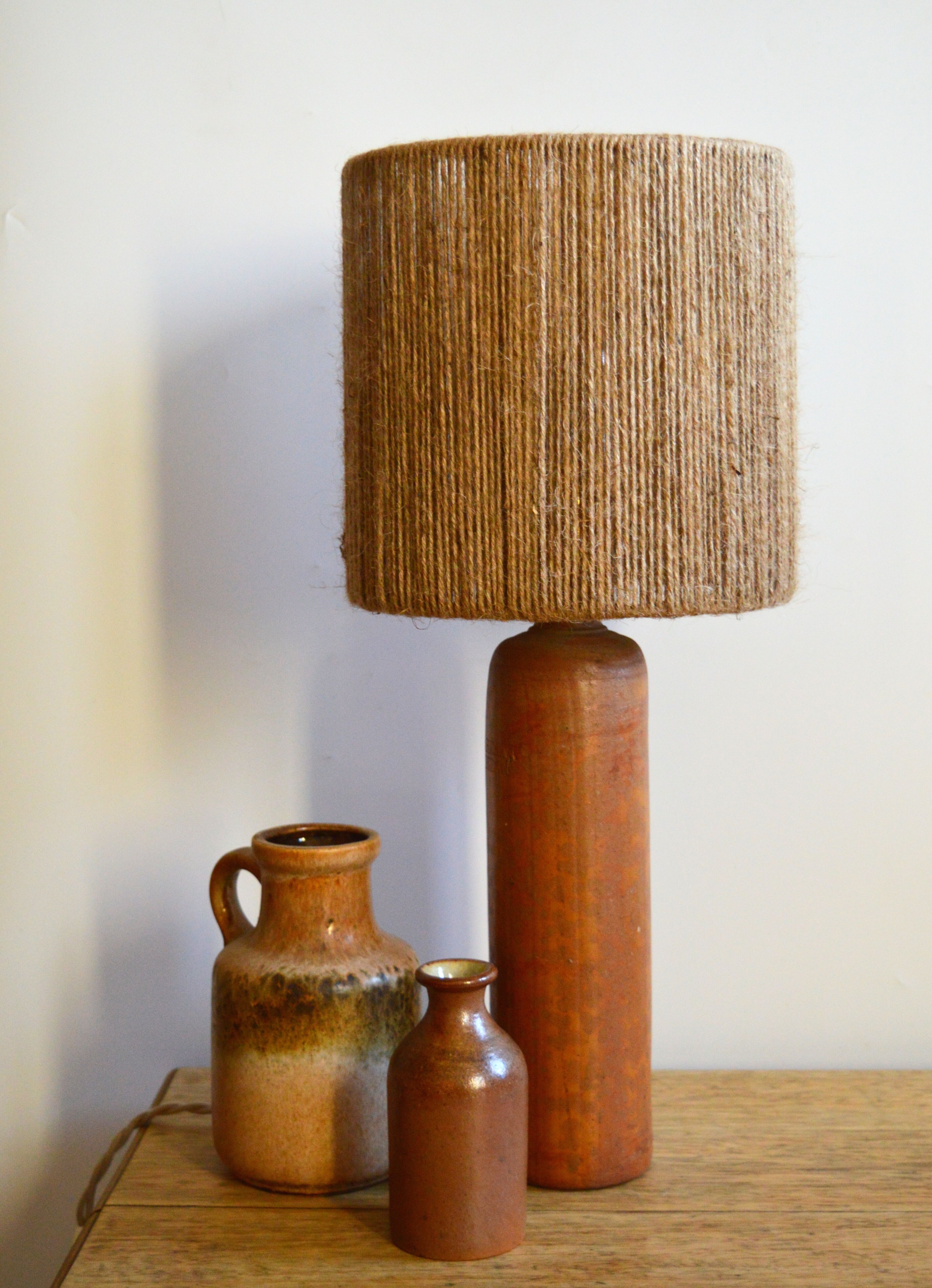 Rope and sandstone lamp