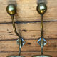 2 patères doubles porte manteau laiton vintage