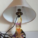 Vintage resin lamp with marine shell inclusions