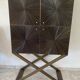 Cabinet bar contemporain en marqueterie de paille et laiton massif