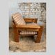 Brutalist pine sofa and armchair, france, 1960