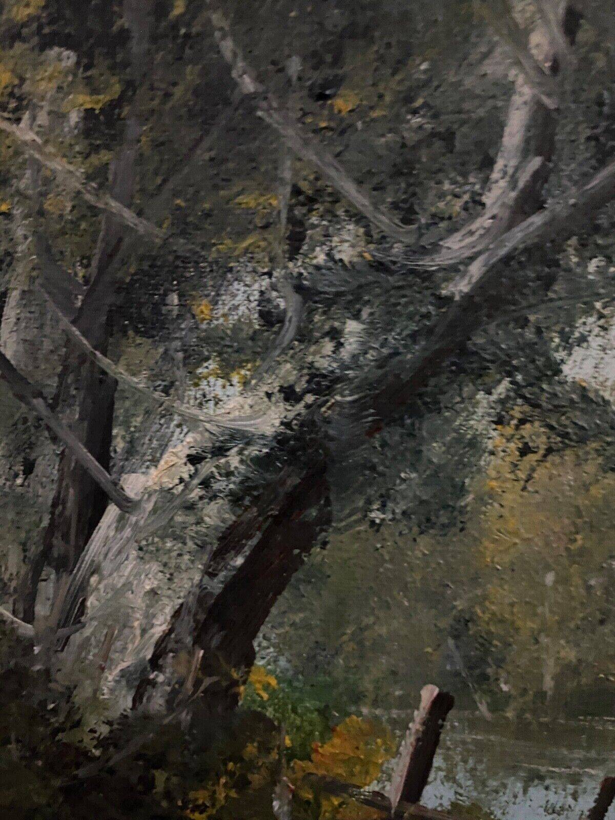 Huile sur toile Pierre Louis Léger Vauthier paysage barque