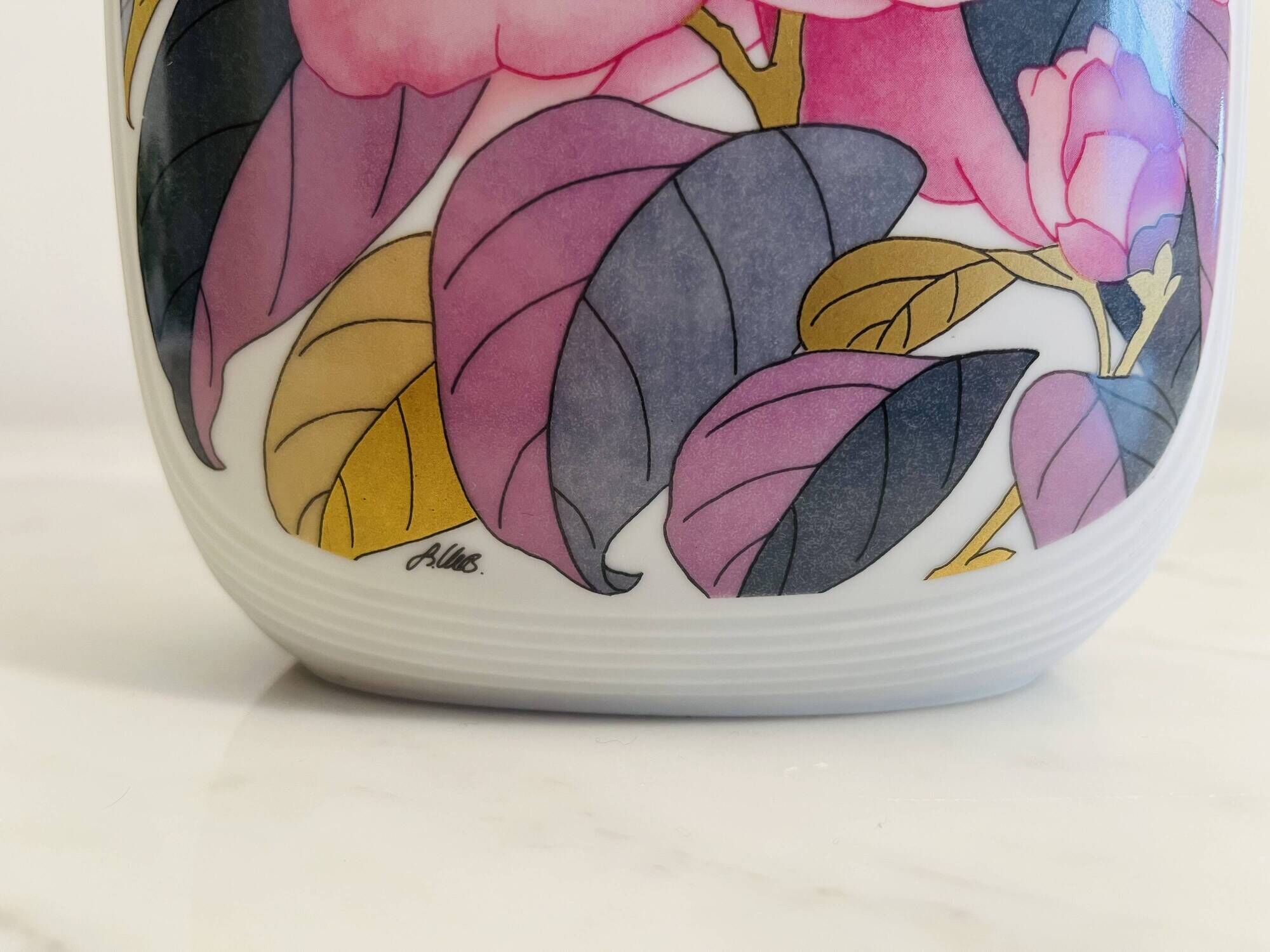 Vintage porcelain vase by Rosenthal created by artist Christa Goltz.