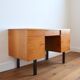 Scandinavian teak desk 2 pedestals 3 drawers 1960s