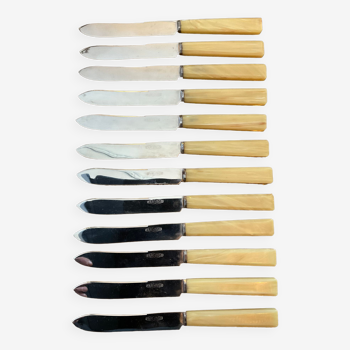 12 cheese knives. Farginox, Bakelite handle