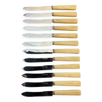 12 cheese knives. Farginox, Bakelite handle