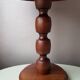 Vintage wooden table lamp with pleated fabric lampshade 1970