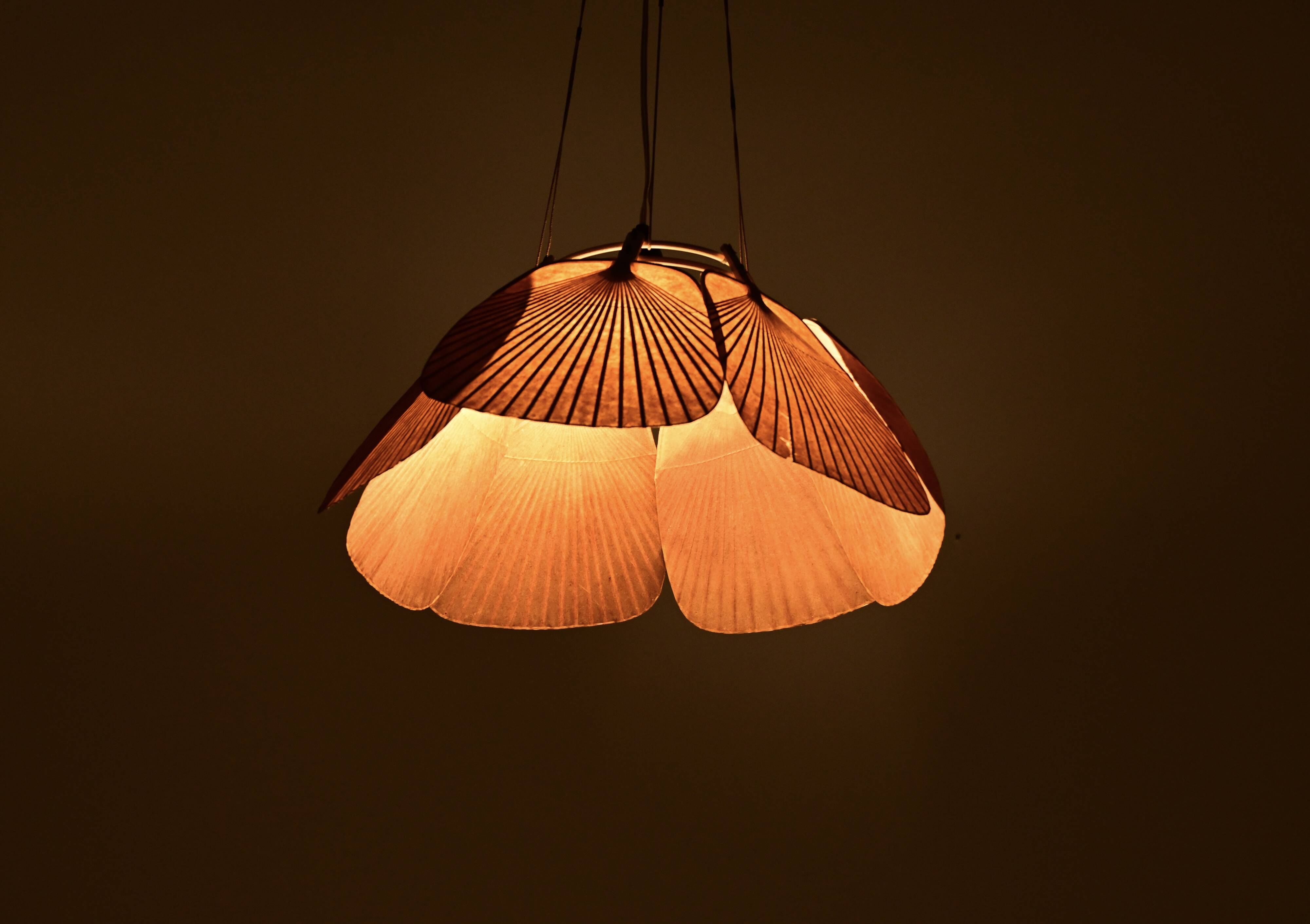 "Shichi" Uchiwa chandelier by Ingo Maurer for Design M, 1970s