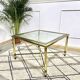 Table basse laiton plateau verre