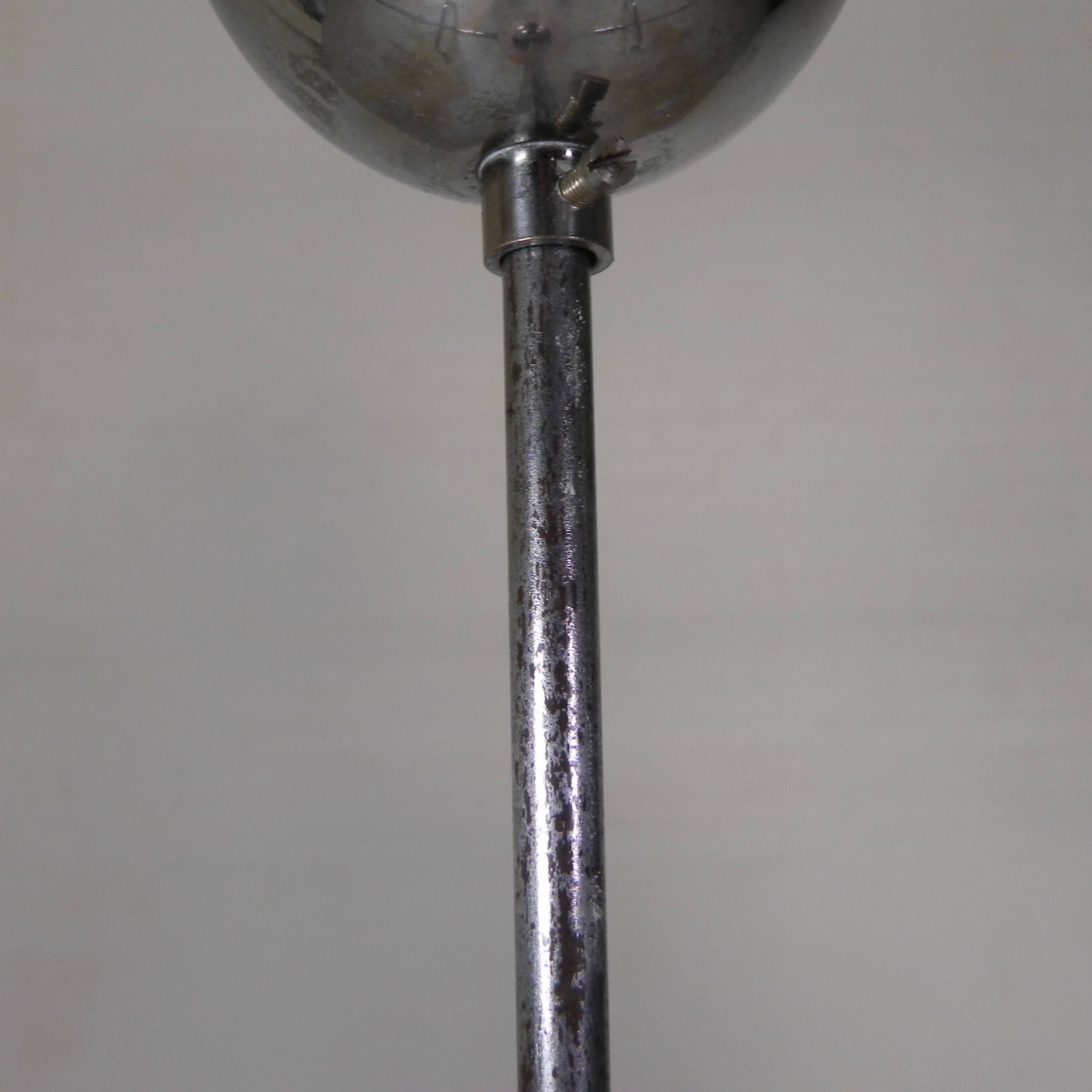 Art Deco pendant lamp with pink glass shade, 1930s