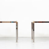 Chrome and Brass Side or Sofa Tables, 1970s