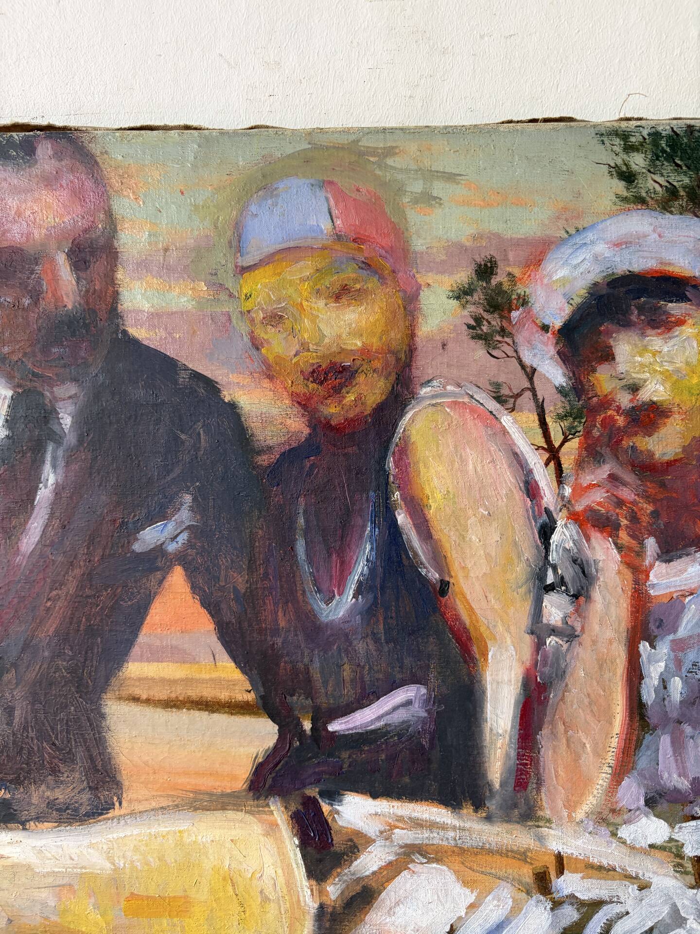 Family portrait at the beach signed Patrice Landauer