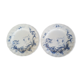 Set of 2 plates in Iron Earth Gien model Rinceaux