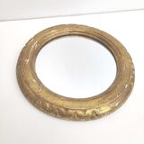 Round mirror gilded wood diameter 24cm