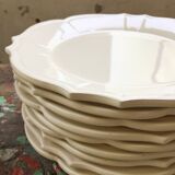 Service 32 assiettes et bols céramique blanche