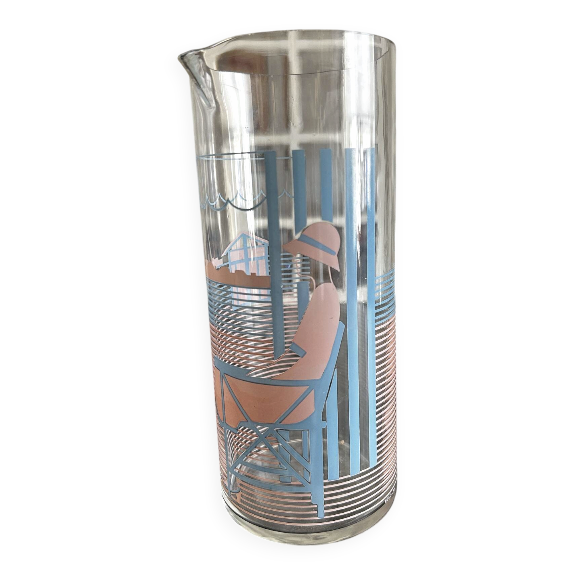 1980s glass pitcher