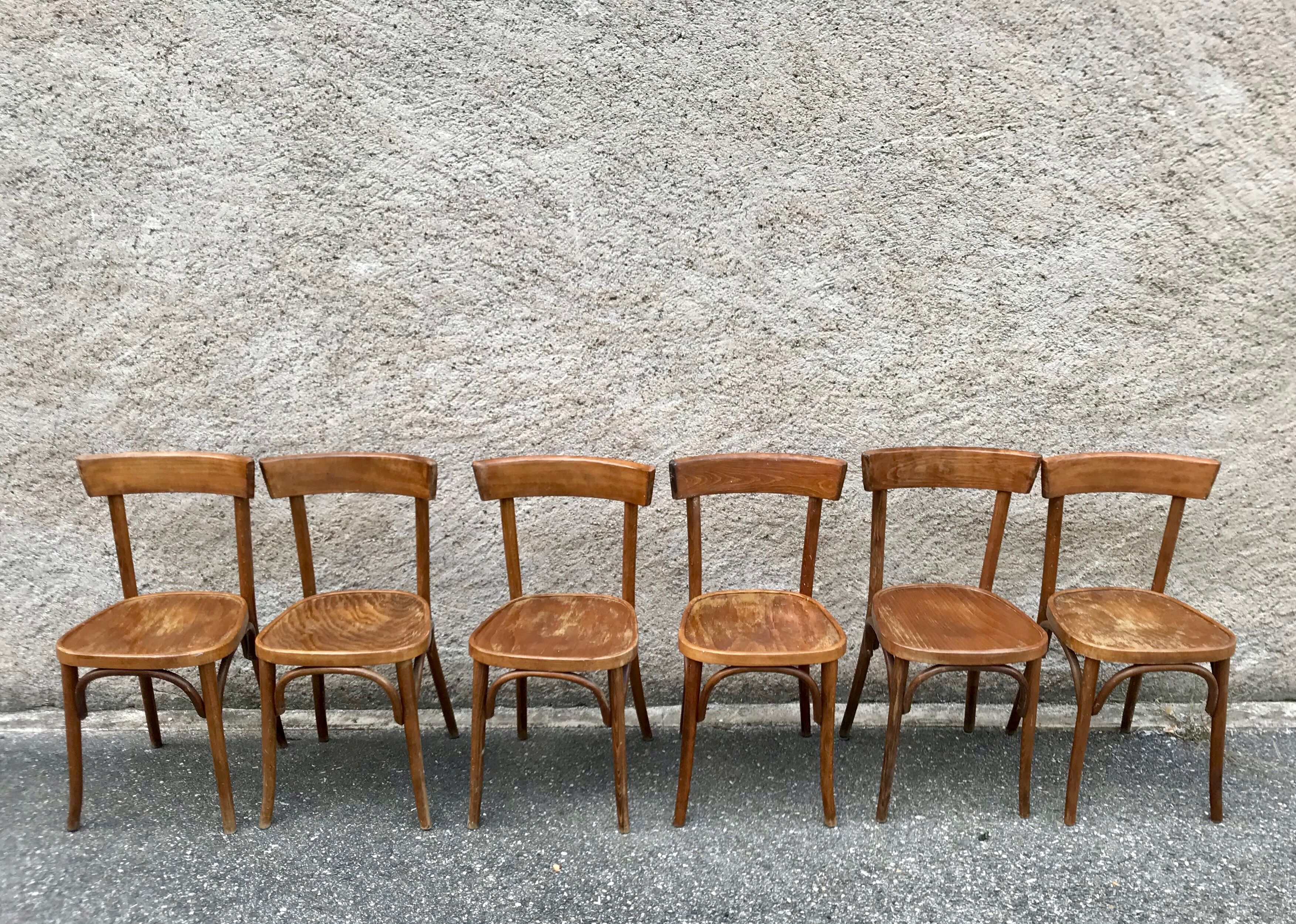 Series of 6 bistro  chairs