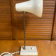 Vintage 1950s Flexible Metal Cream Desk Lamp with Cast Iron Base