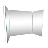 Mirror triptych vintage wood shutters articulated 3 folder 74x39cm
