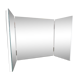 Mirror triptych vintage wood shutters articulated 3 folder 74x39cm