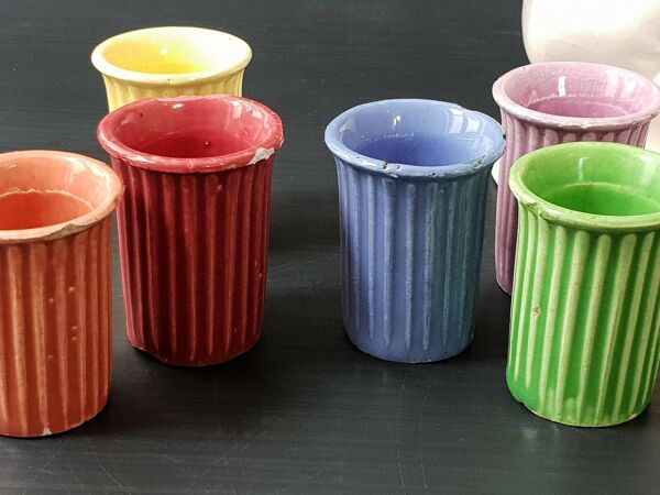 Service a liqueur 1950 vintage clown jongleur ceramique 50s 50's annees 50