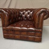 Padded Brown chesterfield armchair