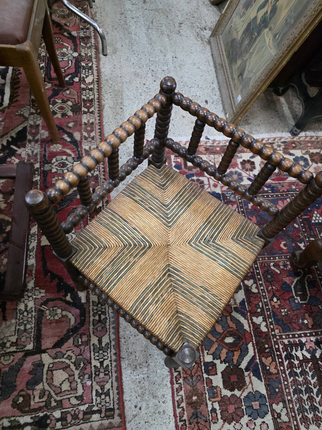 Fireplace corner armchair