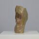 Cubist Marble Head Sculpture, Signed AW, 2008