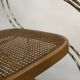 Vintage brass curved wooden rocking chair