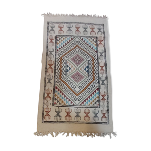 Tapis kilim multicolore fait main en pure laine 98x53cm