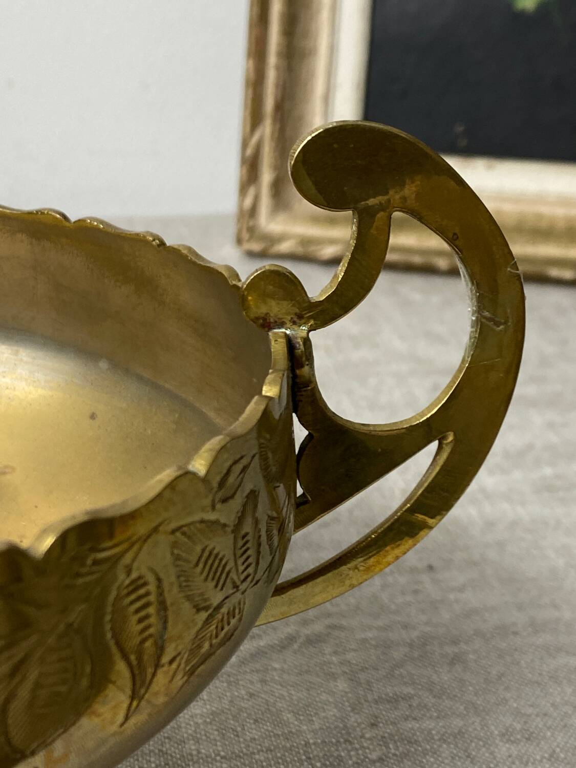 Art nouveau brass salad bowl