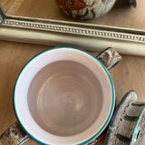 Grand pot en céramique décor poisson – pièce artisanale peinte à la main