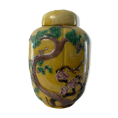 China ginger pot in glazed earth decorated with prunus decoration China XXth