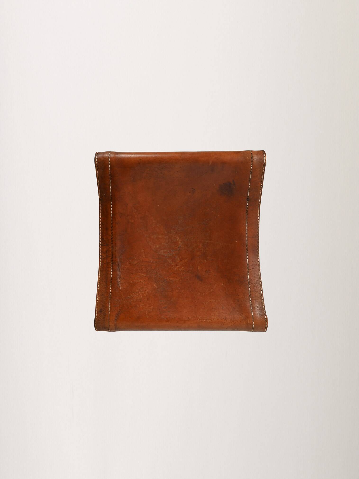 “Safari” Footstool in Oak and Leather