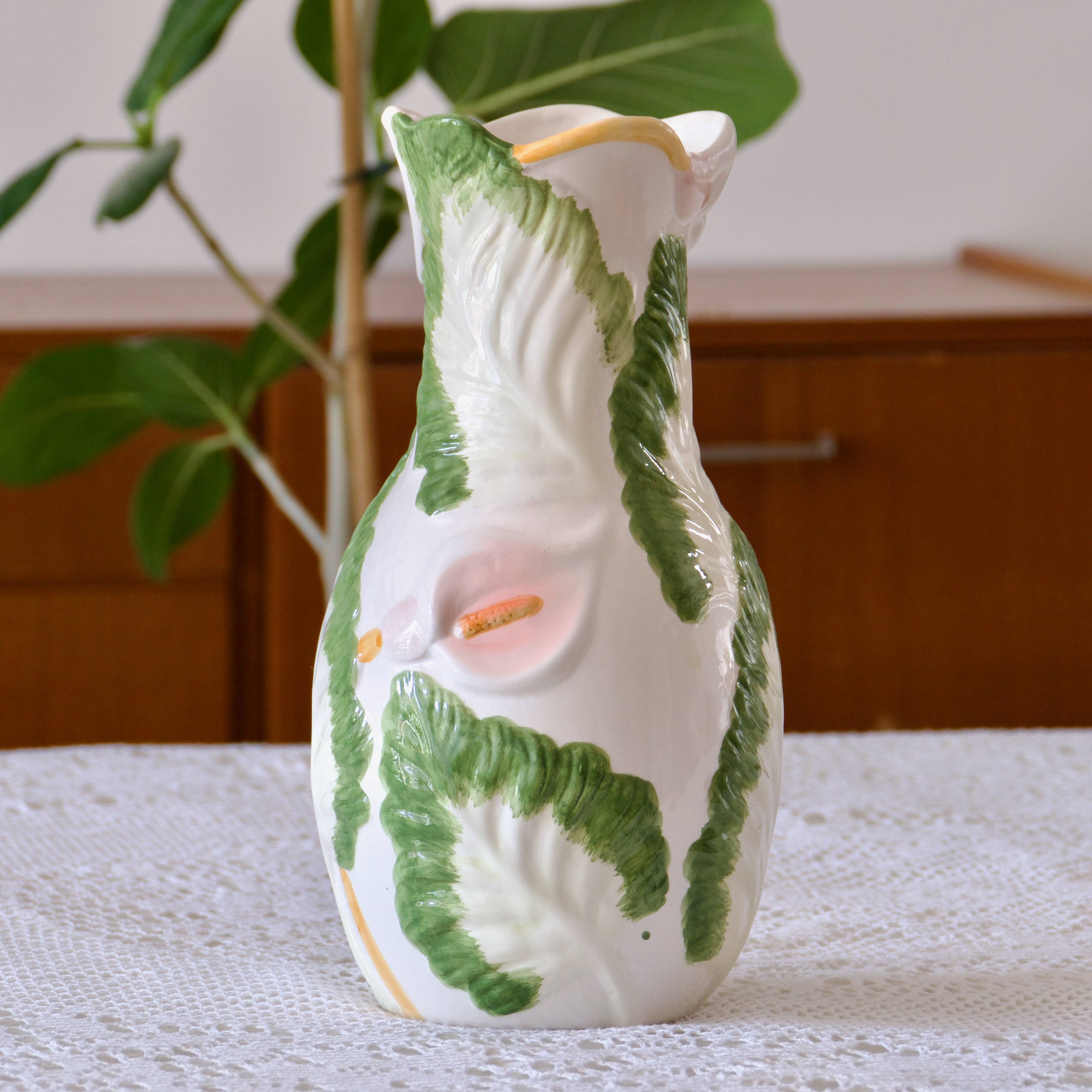 Large slip vase of Arum flowers