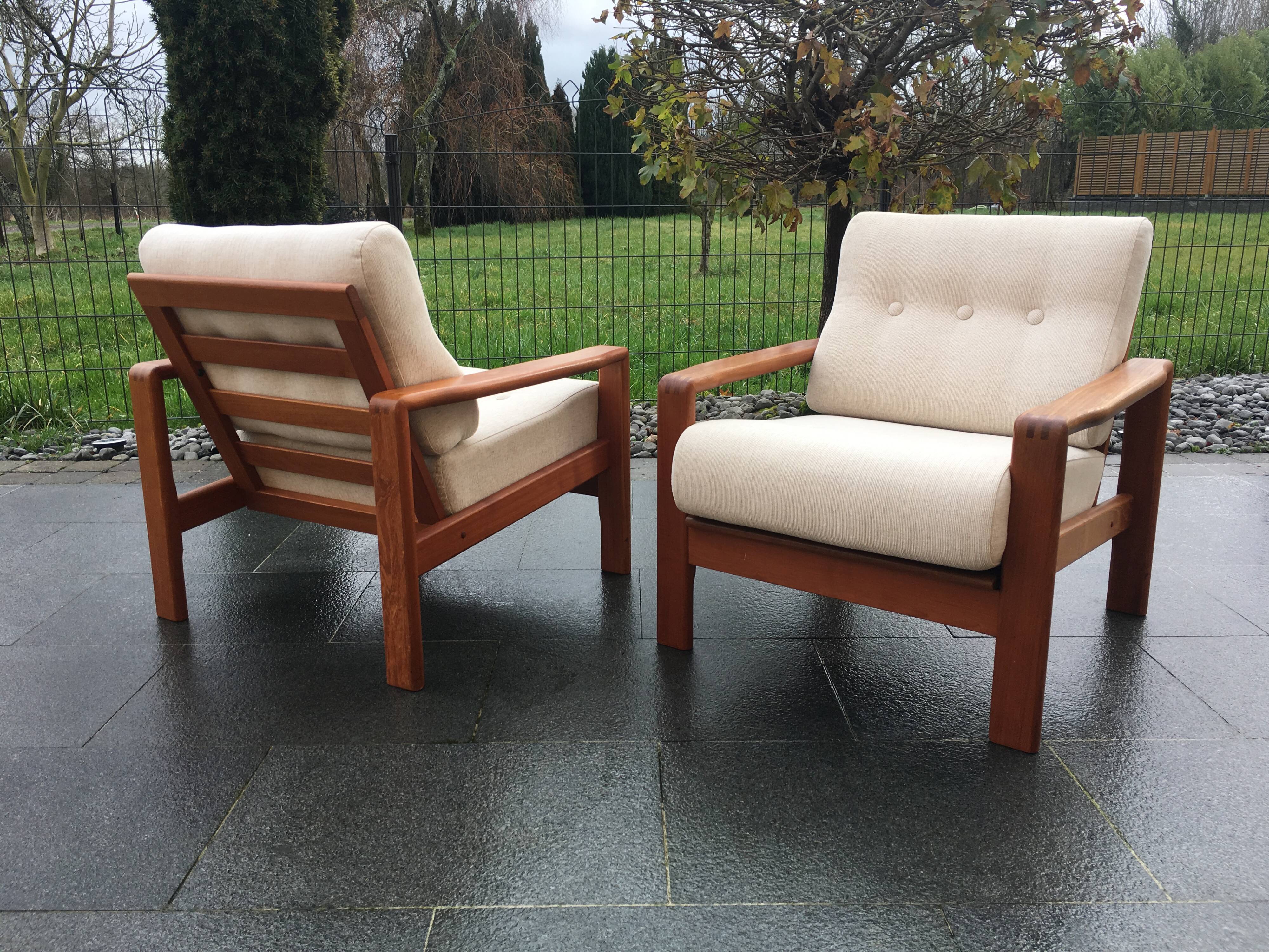 Pair Scandinavian armchairs 1970s
