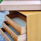 Vintage chest of drawers from the 60s in blond oak 4 drawers conical feet