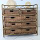 Commode vintage en rotin et osier