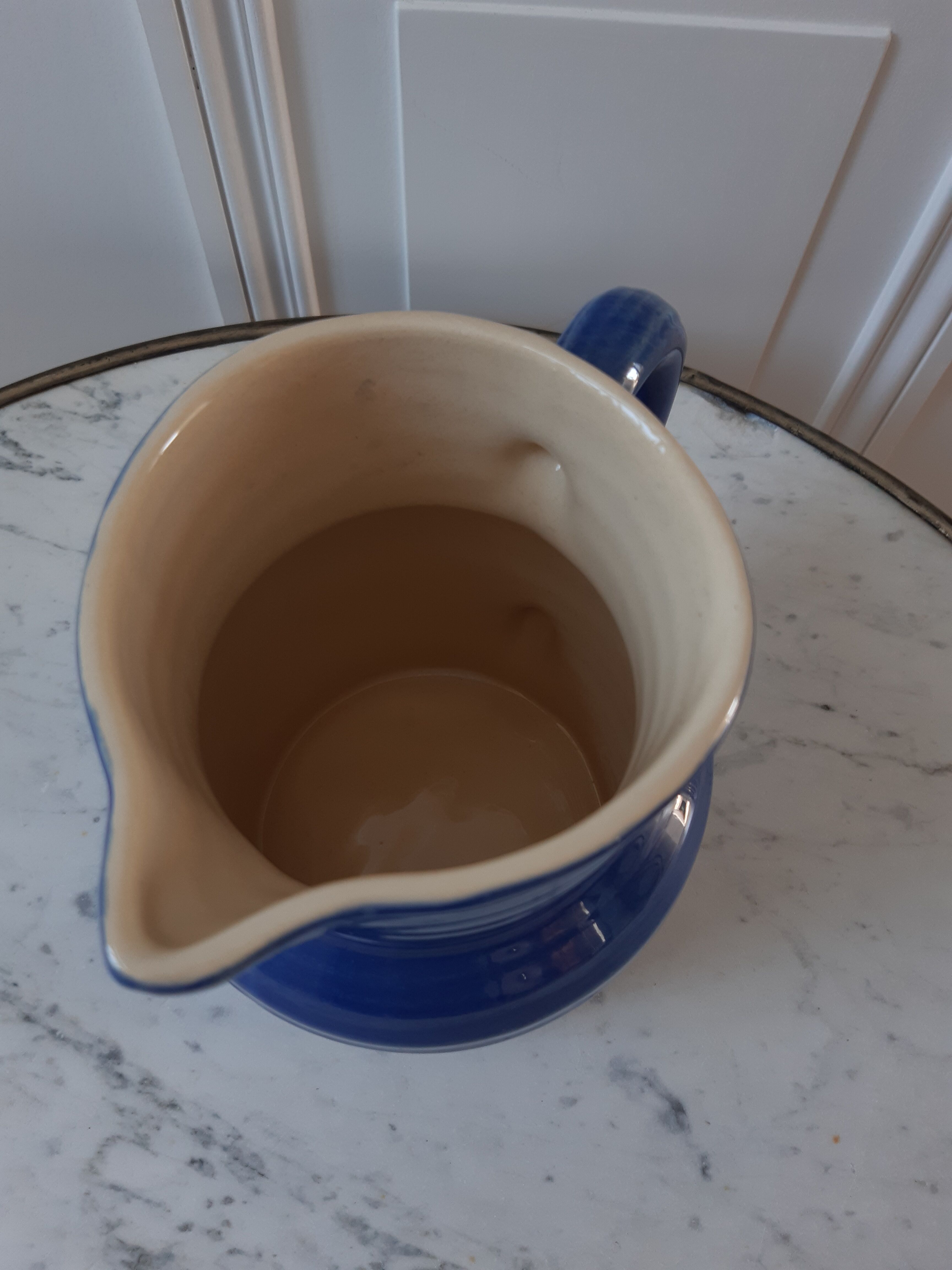Ancient blue pitcher made in france