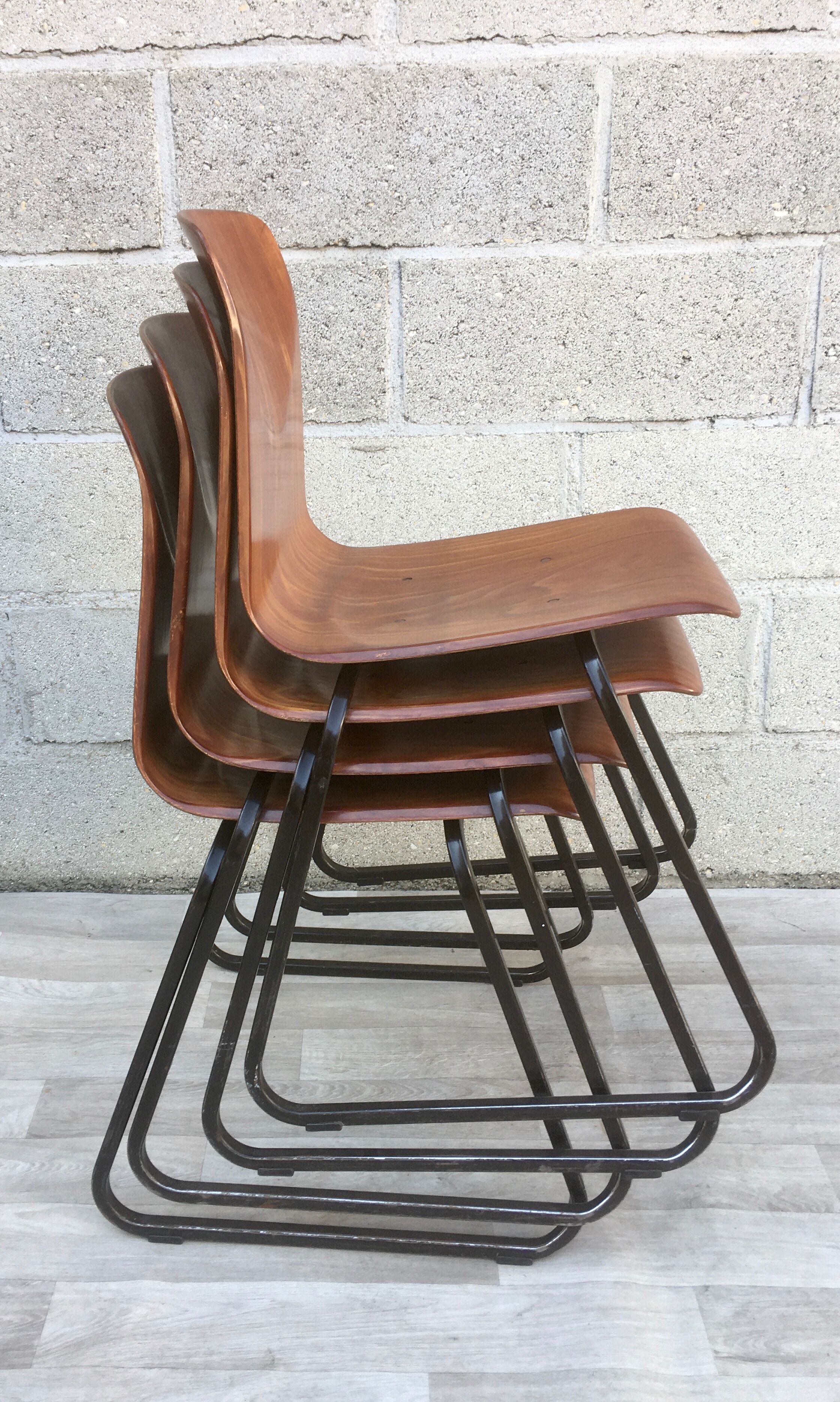 Set of 4 chairs Galvanitas S23 oak