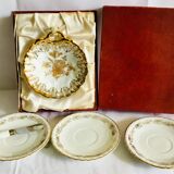 Beurrier ancien et ses assiettes en porcelaine de Limoges